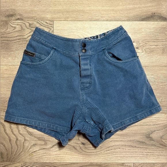 Vintage Pants - vintage 70s medium wash pinstripe high rise midi shorts size 5 made in usa